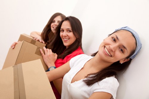 Happy customers with their belongings